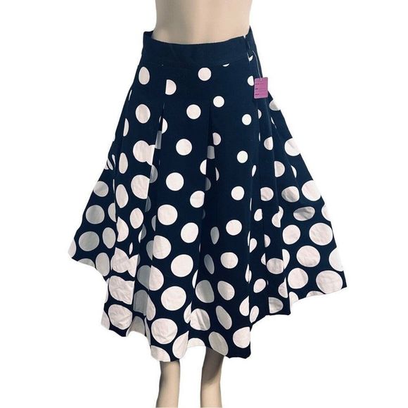 White House Black Market Dresses & Skirts - WHITE HOUSE BLACK MARKET Women A-Line Skirt Ankle Lenght Polka Dot Size 4 #1116